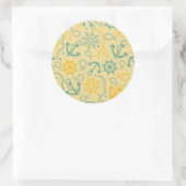 Achtergrond met anker, touwen ronde sticker (Tas)