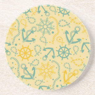 Achtergrond met anker, touwen zandsteen onderzetter