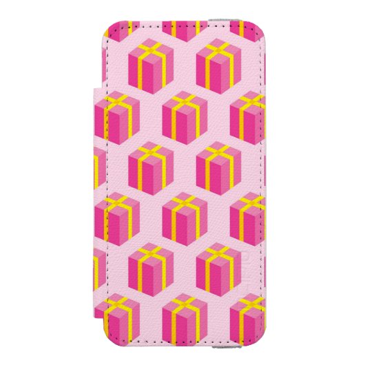 Achtergrond met cadeaus incipio iPhone portemonnee hoesje (Voorkant Agenda)