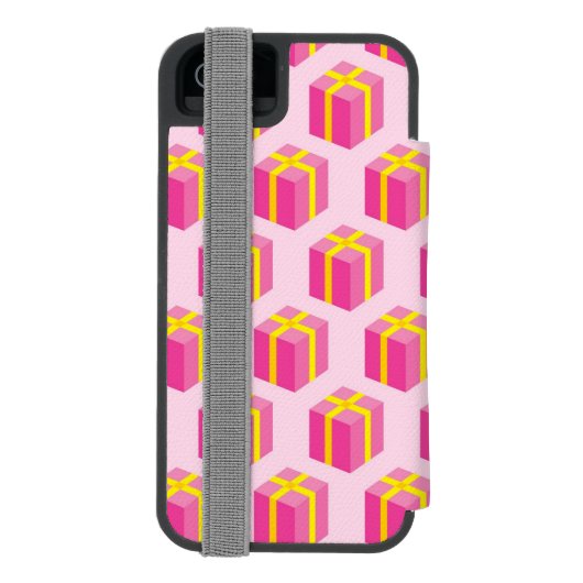 Achtergrond met cadeaus incipio iPhone portemonnee hoesje (Agenda Achterkant)