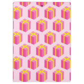 Achtergrond met cadeaus klembord (Achterkant)