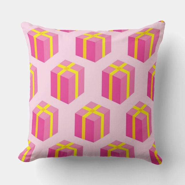 Achtergrond met cadeaus kussen (Voorkant)