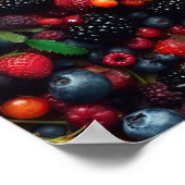 Achtergrond met diverse bosvruchten poster (Hoek)