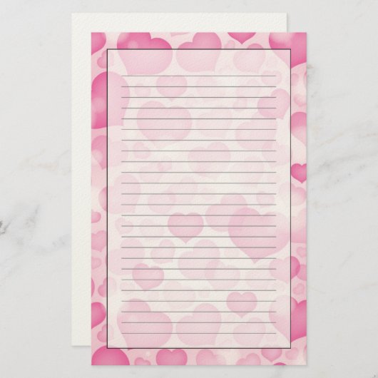 Achtergrond met hart briefpapier (Voorkant / Achterkant)