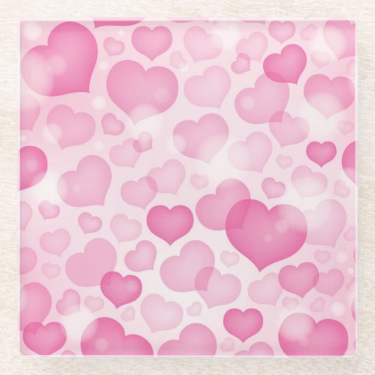 Achtergrond met hart glazen onderzetter (Voorkant)