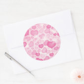 Achtergrond met hart ronde sticker (Envelop)