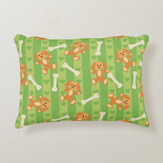 achtergrond met honden en botten decoratief kussen (Voorkant)
