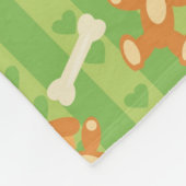 achtergrond met honden en botten fleece deken (Hoek)