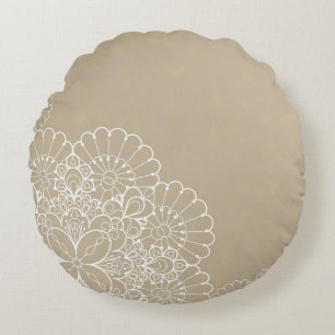 Achtergrond met kant-en-klaar rond kussen