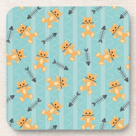 achtergrond met katten drankjes onderzetter (Voorkant)
