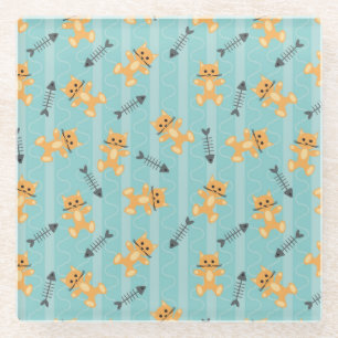 achtergrond met katten glazen onderzetter