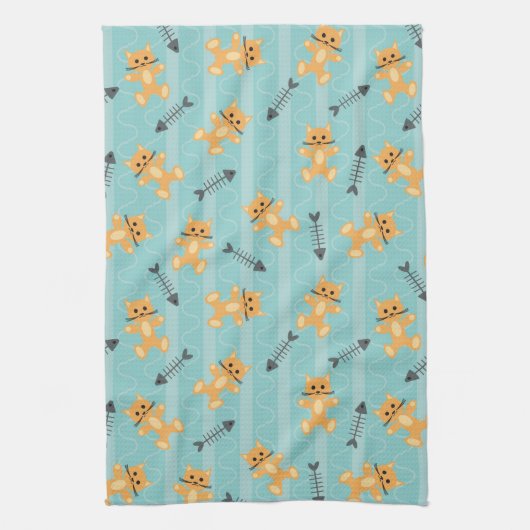 achtergrond met katten theedoek (Verticaal)