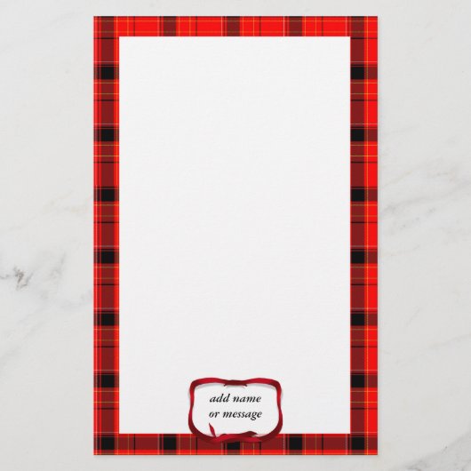 Achtergrond met Kerstmis van Tartan Red Pset Briefpapier (Voorkant)
