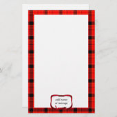 Achtergrond met Kerstmis van Tartan Red Pset Briefpapier (Voorkant / Achterkant)