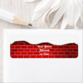 Achtergrond met kerstsneeuw Rood Rooster Etiket (Insitu)