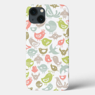 achtergrond met kleurrijke siervogels iPhone 13 hoesje