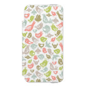 achtergrond met kleurrijke siervogels incipio iPhone portemonnee hoesje (Voorkant Agenda)