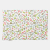 achtergrond met kleurrijke siervogels theedoek (Horizontaal)