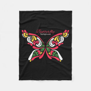 Achtergrond met mooie vlinder. tattoo illust fleece deken