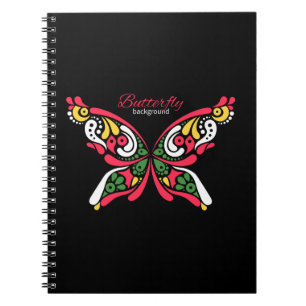 Achtergrond met mooie vlinder. tattoo illust notitieboek