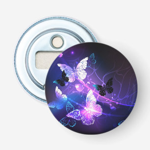 Achtergrond met nachtvliegen button flesopener