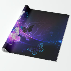 Achtergrond met nachtvliegen cadeaupapier