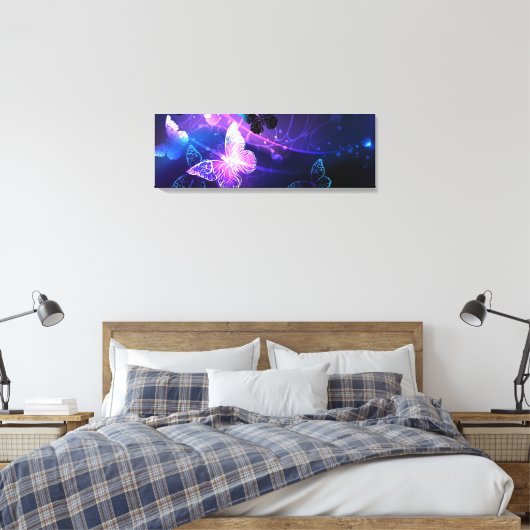 Achtergrond met nachtvliegen canvas afdruk (Insitu (Slaapkamer))