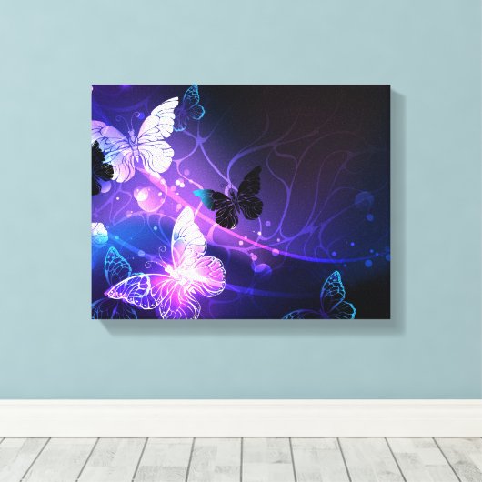 Achtergrond met nachtvliegen canvas afdruk (Insitu (Houten vloer))