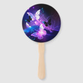 Achtergrond met nachtvliegen handwaaier (Achterkant)