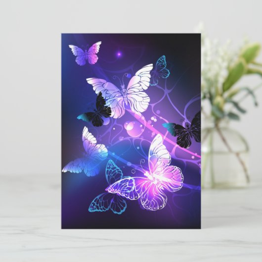 Achtergrond met nachtvliegen kaart (Staand voorkant)