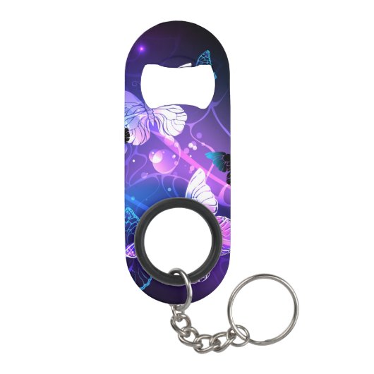 Achtergrond met nachtvliegen mini flessenopener (Achterkant)