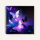 Achtergrond met nachtvliegen notitieboek (Voorkant)