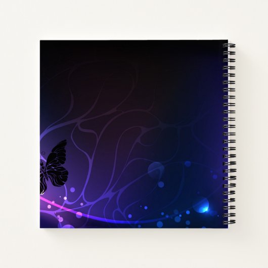 Achtergrond met nachtvliegen notitieboek (Achterkant)