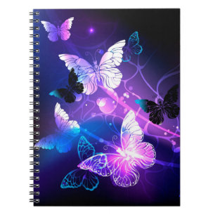 Achtergrond met nachtvliegen notitieboek