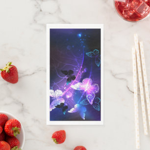 Achtergrond met nachtvliegen servet