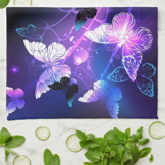 Achtergrond met nachtvliegen theedoek (Gevouwen)