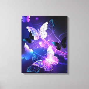 Achtergrond met Nachtvlinders Canvas Afdruk