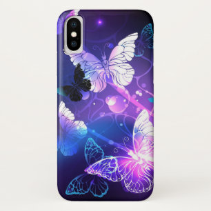 Achtergrond met nachtvlinders iPhone x hoesje
