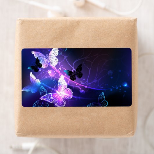 Achtergrond met nachtvlinders etiket (Insitu)