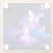 Achtergrond met nachtvlinders glazen onderzetter (Achterkant)