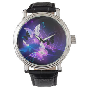 Achtergrond met nachtvlinders horloge