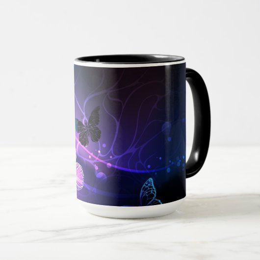 Achtergrond met nachtvlinders mok (Voorkant rechts)