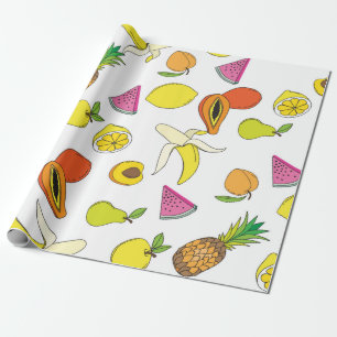 Achtergrond met sappige vruchten. Naadloos vruchte Cadeaupapier
