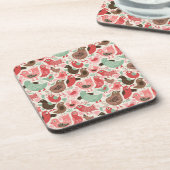 achtergrond met schattige vogels bier onderzetter (Linkerzijde)