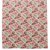 achtergrond met schattige vogels douchegordijn (Voorkant)