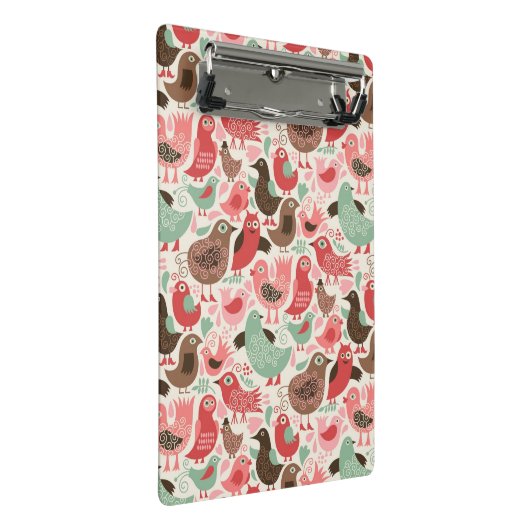 achtergrond met schattige vogels mini klembord (Schuin)