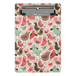 achtergrond met schattige vogels mini klembord