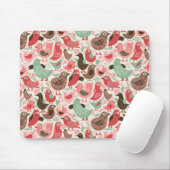 achtergrond met schattige vogels muismat (Met muis)