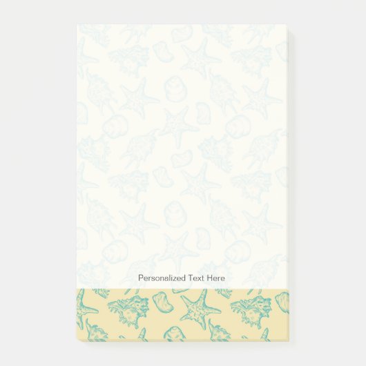 Achtergrond met schelpen. Handtekening 2 Post-it® Notes (Voorkant)