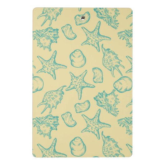 Achtergrond met schelpen. Handtekening Mini Klembord (Achterkant)